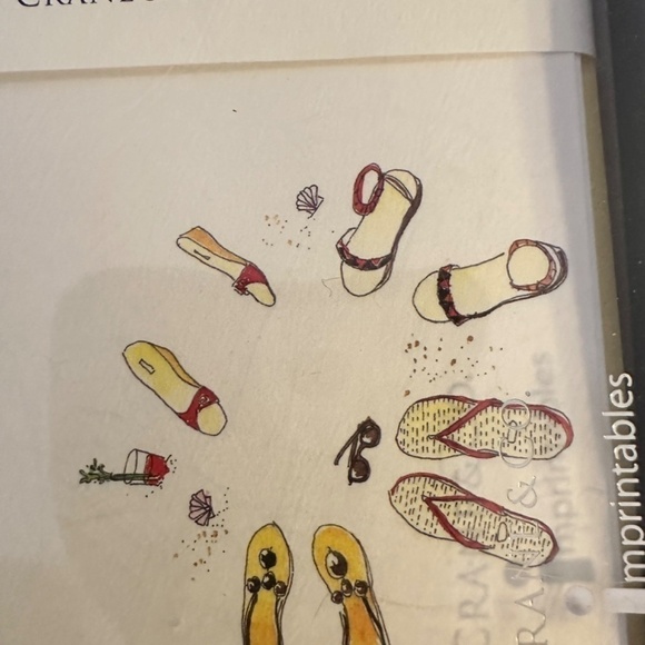 Crane & Co. Beach Shoes Printed Note Cards and Envelopes 2 Sets of 10 - NWT - Picture 2 of 5